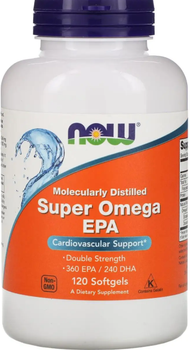 Супер Омега-3 Now Foods Super Omega EPA 360 ЭПК/ 240 ДГК 120 капсул в упаковке (ARE-575609)