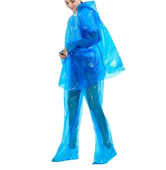 Дождевик костюм плащ и брюки Raincoat set универсальный размер на рост до170см one size Синий (5965)