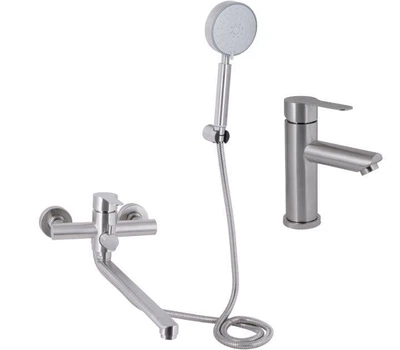 Набор смесителей для ванны из нержавеющей стали Brinex Pure 005001 Nickel BRIPUR005001FNKL