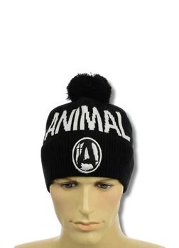 Зимняя шапка с помпоном Animal (one-size) Черный