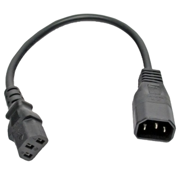 Кабель питания Kingda С13-C14, 0.3m, 0.75 мм2 Black