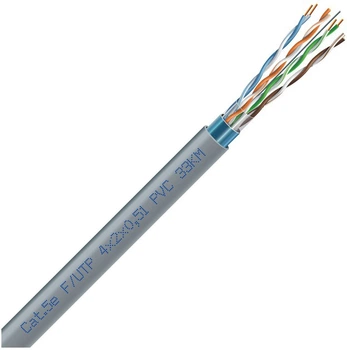 Кабель ЗЗКМ F/UTP Cat 5e 4 х 2 х 24 AWG бухта 30 м Сірий (7091000 30)