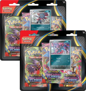 Набір Pokémon TCG: Mega Evolution - Phantasmal Flames - 3-Pack Blister - Weavile/Sneasel 12 шт (196214125452)