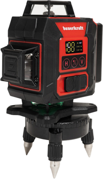 Poziomica laserowa Bauerkraft płaszczyznowa zielony laser krzyżowy 360° 4D 16 linii (5904265080478)
