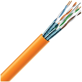 Кабель ЗЗКМ S/FTP Cat 6A 4 х 2 х 23 AWG LSZH бухта 15 м Оранжевый (7091036 15)