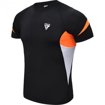 Рашгард с коротким рукавом RDX Lycra Orange XL