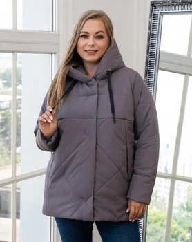 Женская демисезонная куртка с капюшоном MODA 00157 54 Серый (M - 00157 /2 С )