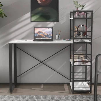 Письмовий стіл Ferrum-decor Серії Конект з етажеркою 75x120x600 чорний ДСП Біле 16мм (FRD-104219)