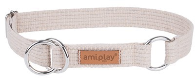 Нашийник напівзатискний Amiplay Cotton L Бежевий (5907563234031)