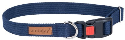 Регульований нашийник Amiplay Cotton із застібкою M темно-синій (5907563223363)