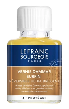 Лак для живописи Lefranc&Bourgeois, 75 мл., Superfine Dammar Varnish, дамарный, ультраглянцевый, Прозрачный, (300080)