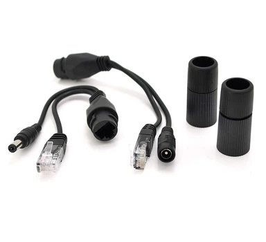 POE сплиттер водонепроницаемый пассивный (пара) Voltronic FS1201RJ45 30Вт 802.3at, 100Mbps, 12V, Black