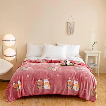 Плед новорічний флісовий Malloory Home 200*230 см Веселий Санта