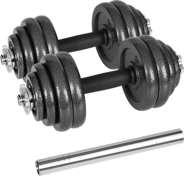 Hantle żeliwne Rebel Active regulowane w walizce z gryfem, zestaw 30 kg RBA-2327-30 (5901890122269)