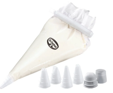 Rękaw cukierniczy z 4 nasadkami Dr. Oetker jednorazowy 10 szt (4044935024577)