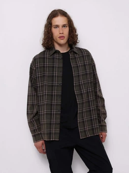 Рубашка хлопковая теплая мужская Colin's CL1076069KKC 2XL Khaki Check (8684112829494)