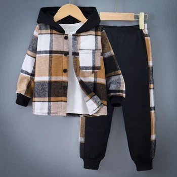 Детский костюм «Cozy Plaid» Светло-коричневый 92–98 см