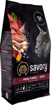 Сухий корм для котів Savory Adult Cat Steril Fresh Turkey and Duck для стерилізованих з індичкою та качкою