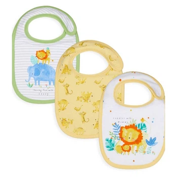 Слюнявчик набор 3 шт. на липучке для девочки Mothercare Sleepy Safari XA002-7203 One Size Комбинированный