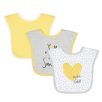Слюнявчик набор 3 шт. на липучке для девочки Mothercare UA020-8764 One Size Комбинированный
