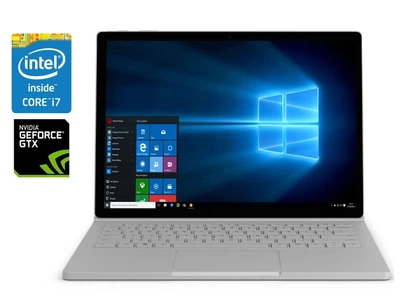 Игровой ультрабук-трансформер Б-класс Microsoft Surface Book 2 / 15.0" (3240x2160) IPS Touch / Intel Core i7-8650U (4 (8) ядра по 1.9 - 4.2 GHz) / 16 GB DDR4 / 256 GB SSD / nVidia GeForce GTX 1060, 6 GB GDDR5, 192-bit / WebCam / Win 11 б/у