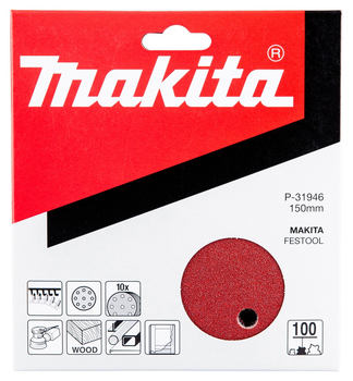 Шліфувальний папір Makita K100 150 мм 10 шт (P-31946 )