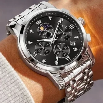 Годинник чоловічий Olevs 3655 Black Natural – стильний наручний