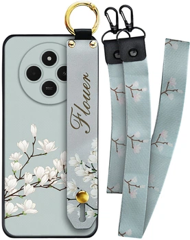 Чехол SHLab Redmi 14C Flower White + два ремешка с карабином (41286)