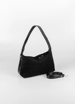 Молодежная сумка из плетеной замши черная ARTiS Bags 1811 4620-5025