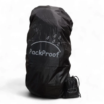 Чехол для рюкзака 80л PackProof накидка на рюкзак со стропой Чёрный