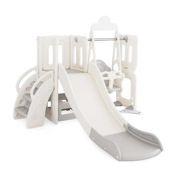Дитячий ігровий комплекс Mealux Elsa White / Grey Гірка + гойдалка (арт/ KD-B012-1 White / Grey)