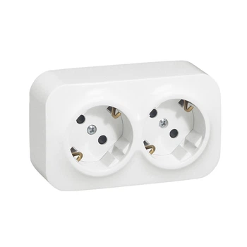 Розетка двойная с заземлением Legrand Forix 782413 белая