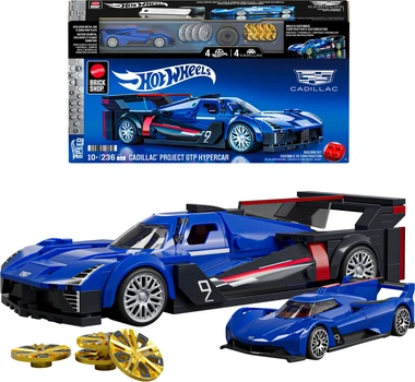 Колекційна машинка-конструктор Mattel Brick Shop Hot Wheels Speed Cadillac 236 деталей (JFR89) (194735331574)