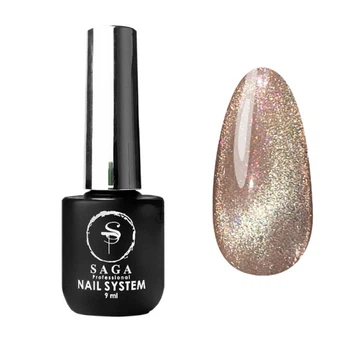 Гель-лак Saga Professional Cat Shine 07 м'який персиковий з кришталево-сріблястим відблиском 8 мл (2100994224470)