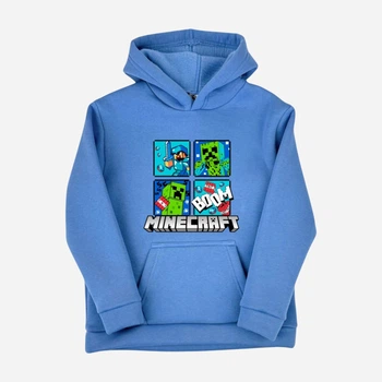 Подростковое теплое худи для мальчика Спиногрыз Minecraft boom 10-00983 140 см Голубое (ROZ6501079092)