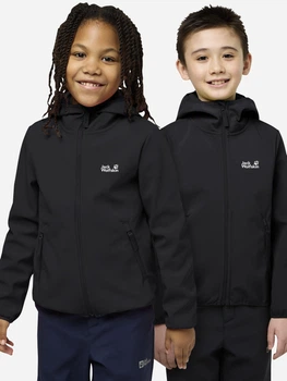 Підліткова вітровка для хлопчика Jack Wolfskin Fourwinds Jacket Kids A61854_6000 164 см Чорна (4064886592741)