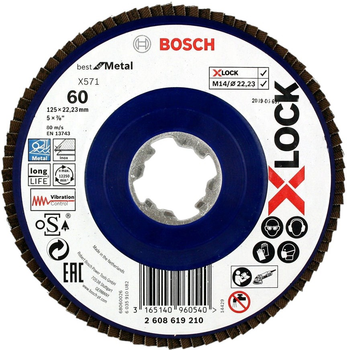 Tarcza listkowa Bosch X-Lock Best for Metal 125 mm 2608619210 (3165140960540)
