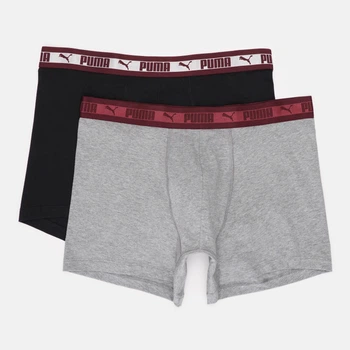 Набір трусів боксерів чоловічих бавовняних Puma Men Chromatic Waistband Boxers 2P 94712201 M 2 шт Red/Grey/Black (8720245967389)