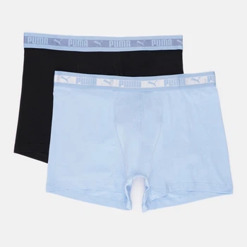 Набір трусів боксерів чоловічих бавовняних Puma Men Chromatic Waistband Boxers 2P 94712202 M 2 шт Light Blue (8720245966337)