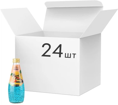 Упаковка напою Bisan Basil Seed Drink Mixed Fruit 290 мл х 24 шт (4820186125016)