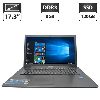 Ноутбук Asus R752S / 17.3" (1600x900) TN / Intel Pentium N3700 (4 ядра по 1.6 - 2.4 GHz) / 8 GB DDR3 / 120 GB SSD / Intel HD Graphics / WebCam б/у
