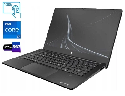 Ультрабук Gateway GWTC71427-BK / 14.1" (1920x1080) IPS Touch / Intel Core i7-1255U (10 (12) ядер по 2.8 - 4.7 GHz) / 8 GB DDR4 / 512 GB SSD M.2 / Intel UHD Graphics / WebCam б/в