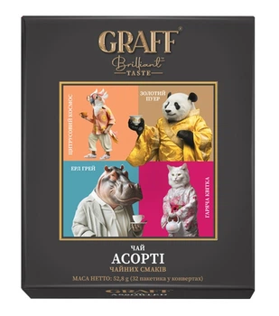 Чай Graff Асорті чайних смаків Байховий 32шт. (4820279611709)