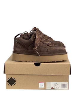 Жіночі уггі Кросівки Платформа Зимові Замшеві Шоколадні UGG Lowmel Platform Sneaker Chocolate (38, темно коричневий)