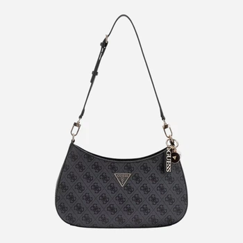 Сумка багет жіноча зі штучної шкіри середня Guess Noelle HWBG9672180 CLO Чорна (800070344320)