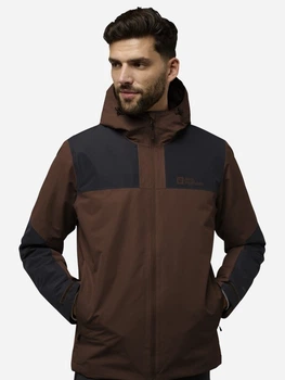 Куртка демисезонная с капюшоном мужская Jack Wolfskin Jasper Ins Jkt M A61872-D0107 2XL Коричневая (4064886588225)