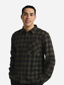 Рубашка хлопковая мужская Jack Wolfskin Lite Flannel Shirt M A65026-T0328 XL Хаки с черным (4064886564113)