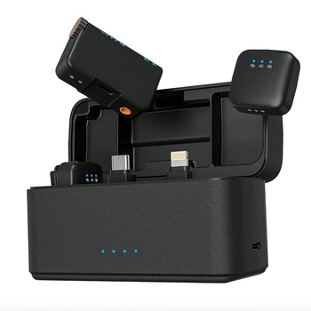Беспроводной петличный микрофон M15 mini с шумопоглощением AI, для телефона (Type-C, Lightning) и камеры, до 150 м. Black