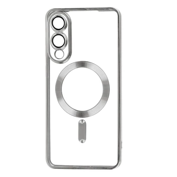 Чохол FIBRA Chrome Case With MagSafe for Samsung S25 Edge Silver з захистом камер