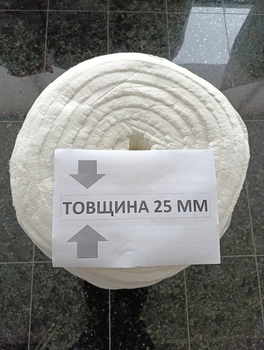 Мат з керамічного волокна LYTX 312/1260°С фетр вогнетривкий товщина 25 мм висота 610 мм- півметра погонних